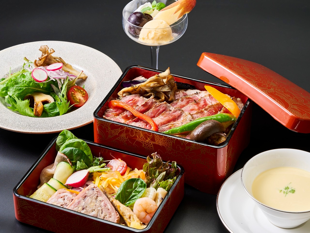 洋風ステーキ重セットのイメージ