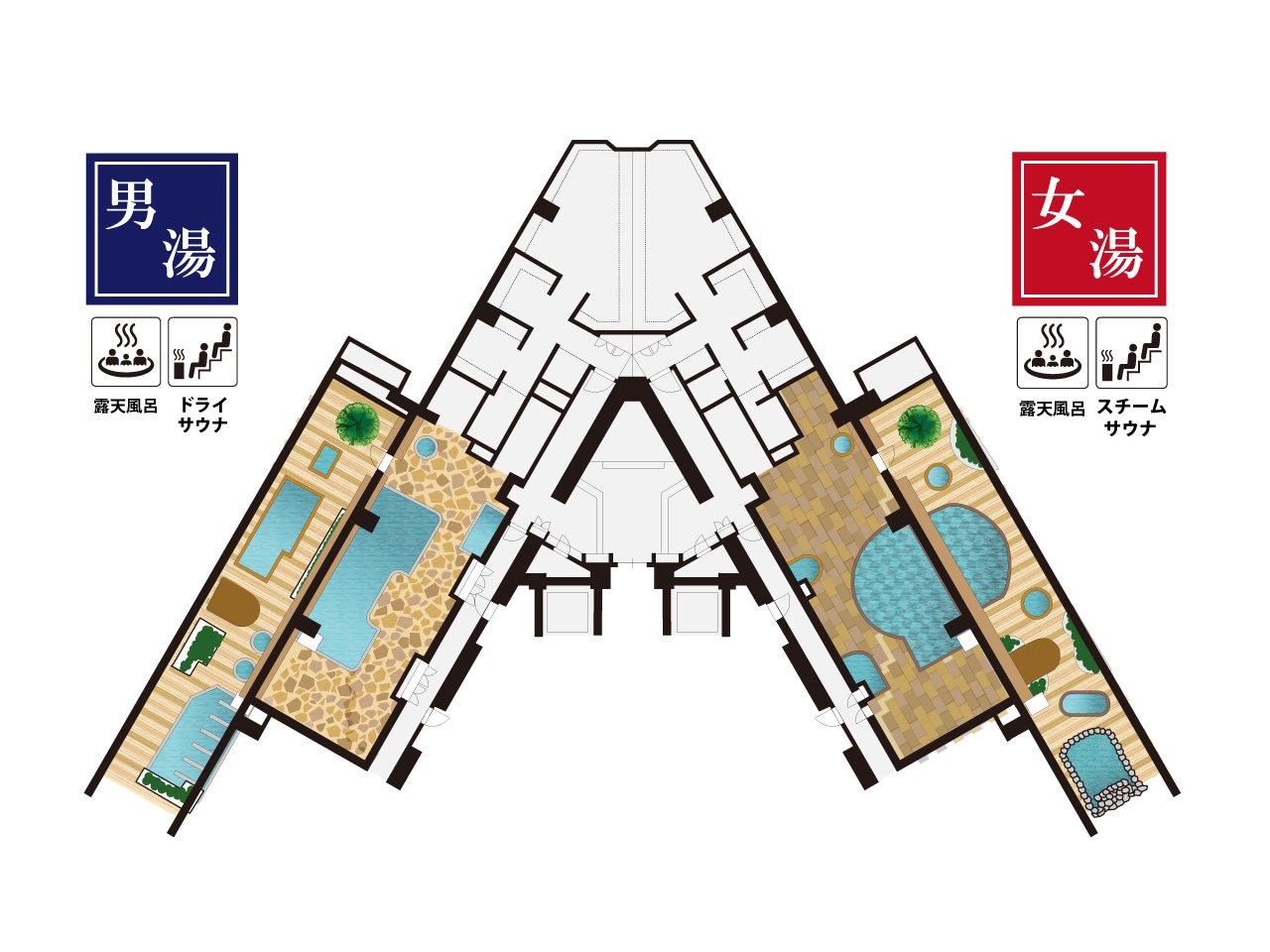 玄要の湯大浴殿全体図
