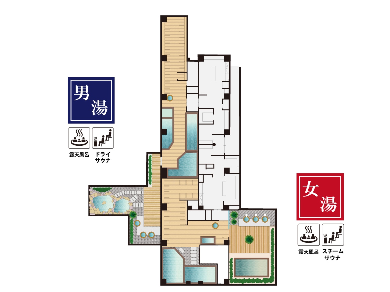 飛翔の湯大浴殿全体図