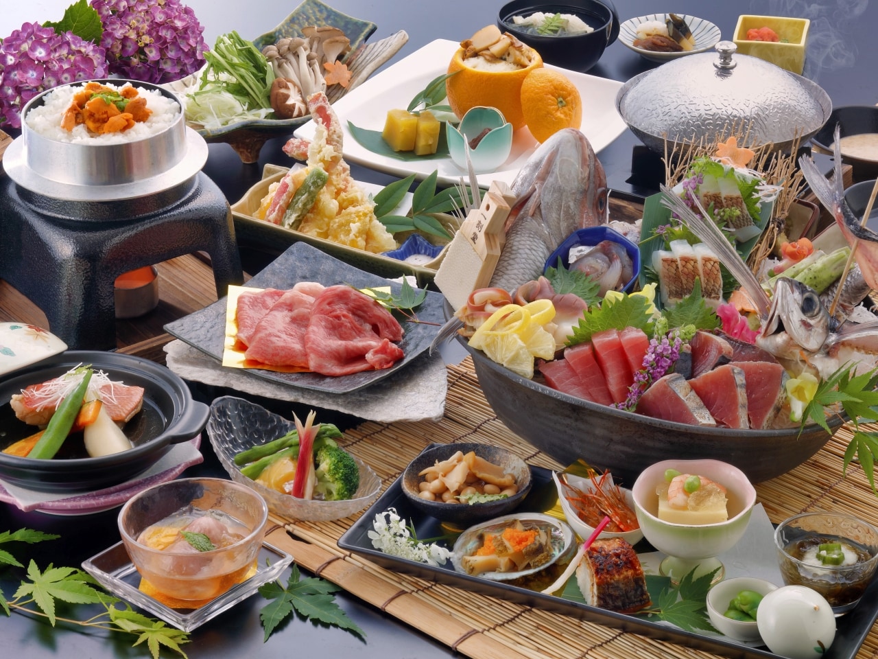 特選料理「喜」米沢牛 陶板焼き 又は しゃぶしゃぶ と海の恵み