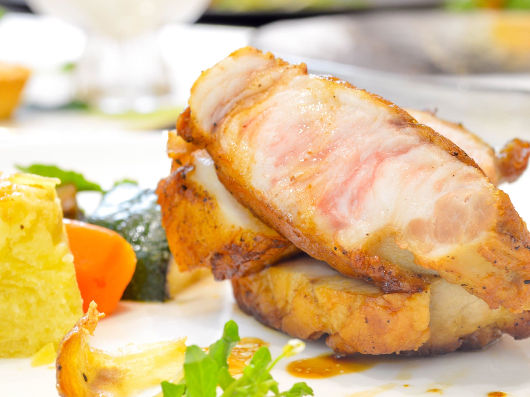 料理例　住田町産 ありすポーク 北限の柚子胡椒ソース