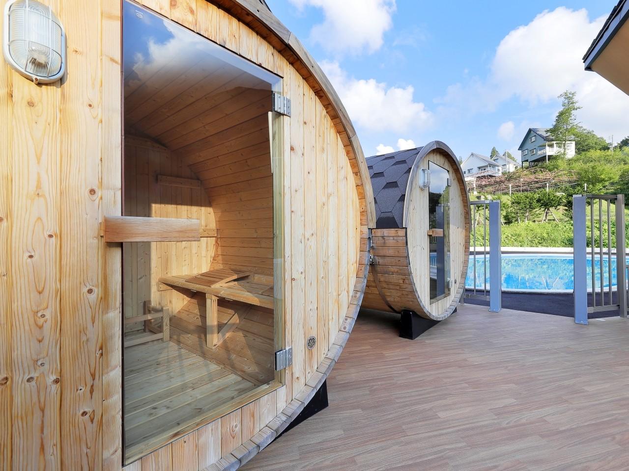 サウナ　森林の香りに包まれながらサウナをご利用いただけます。自然に癒されながら最高の「ととのう」体験を。※有料・要予約／冬期は閉鎖