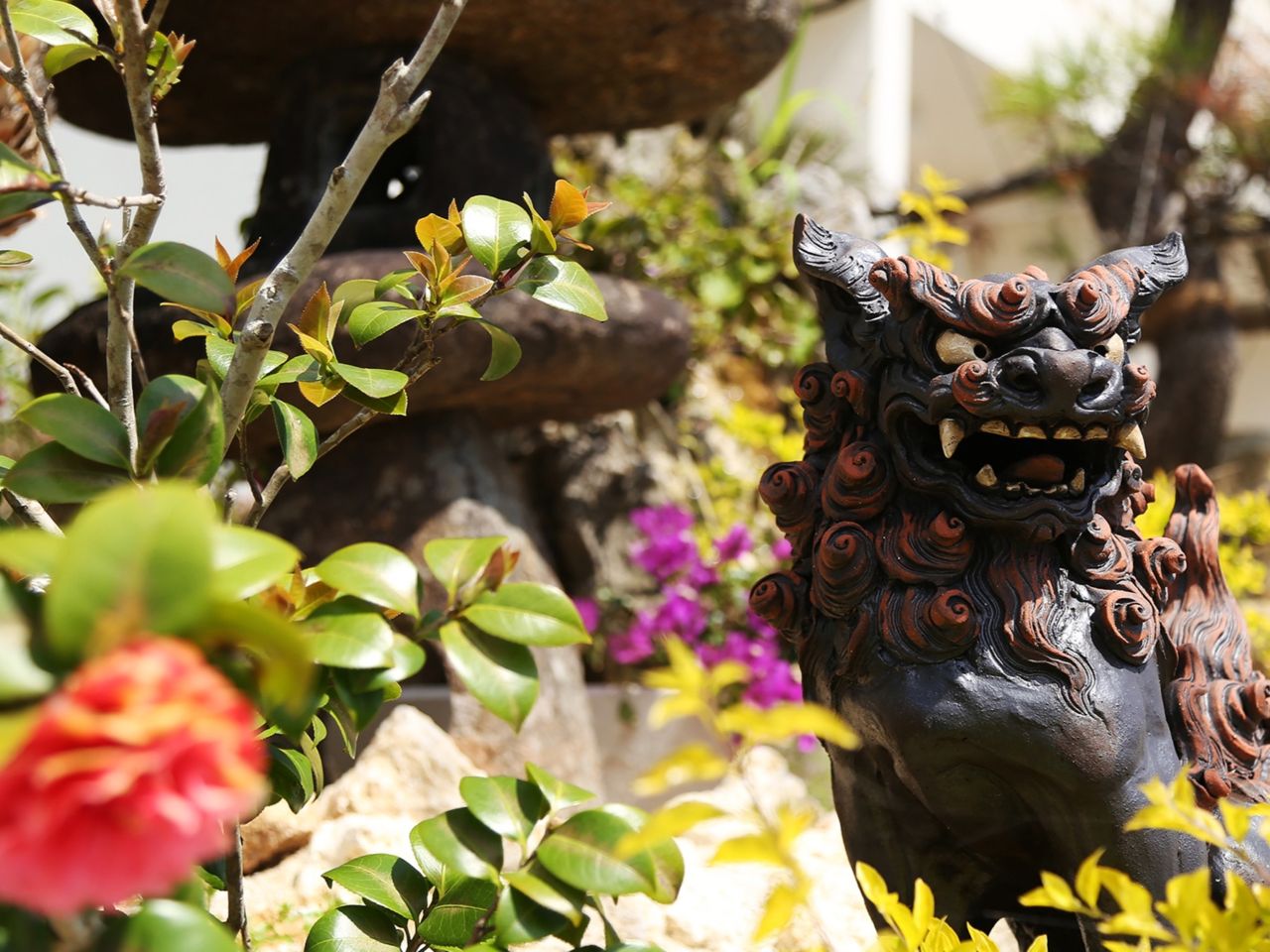 沖縄の守り神シーサーが皆様のご来館をお出迎えいたします。