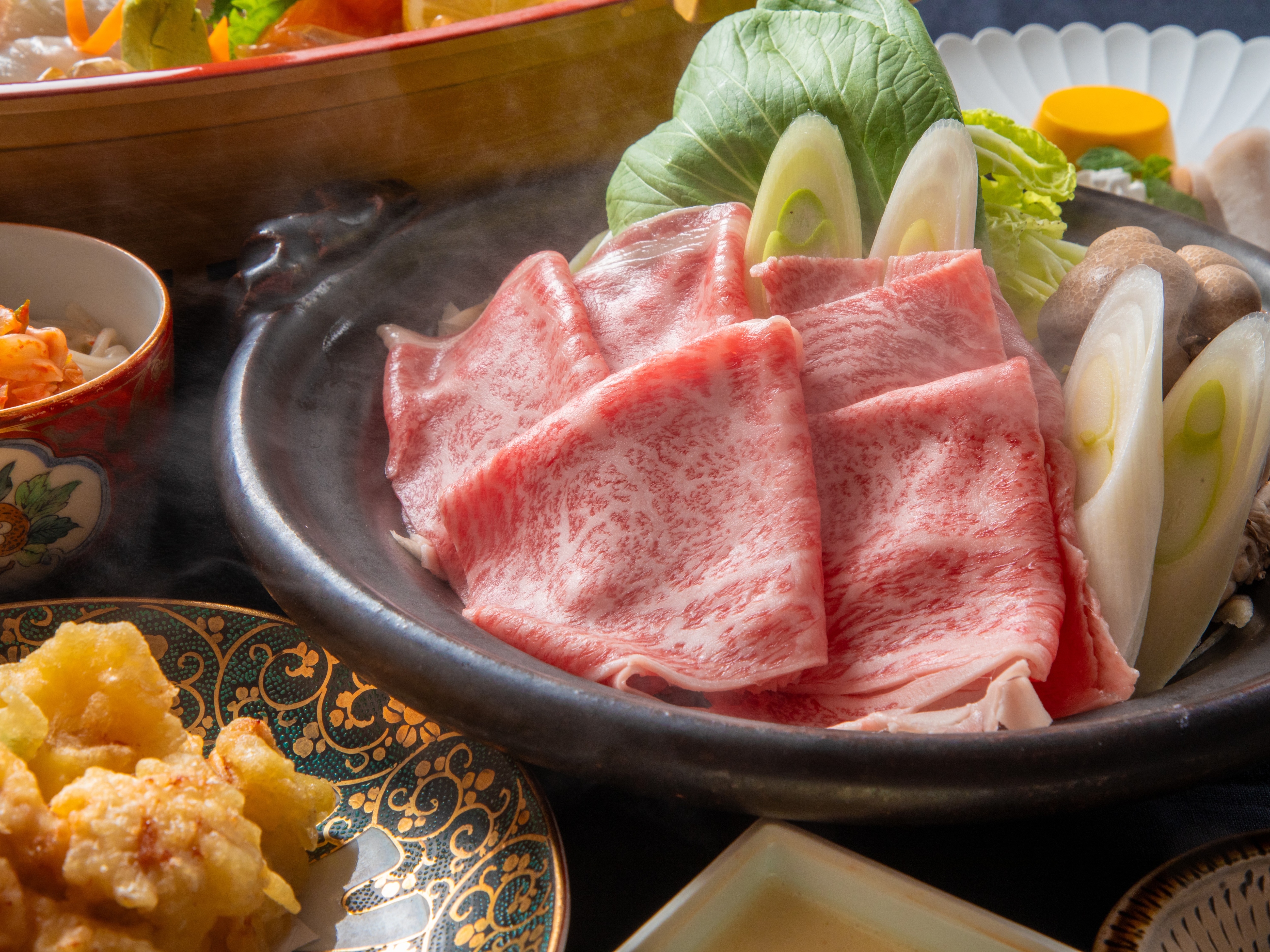 名物の地獄蒸し会席と大分の味覚