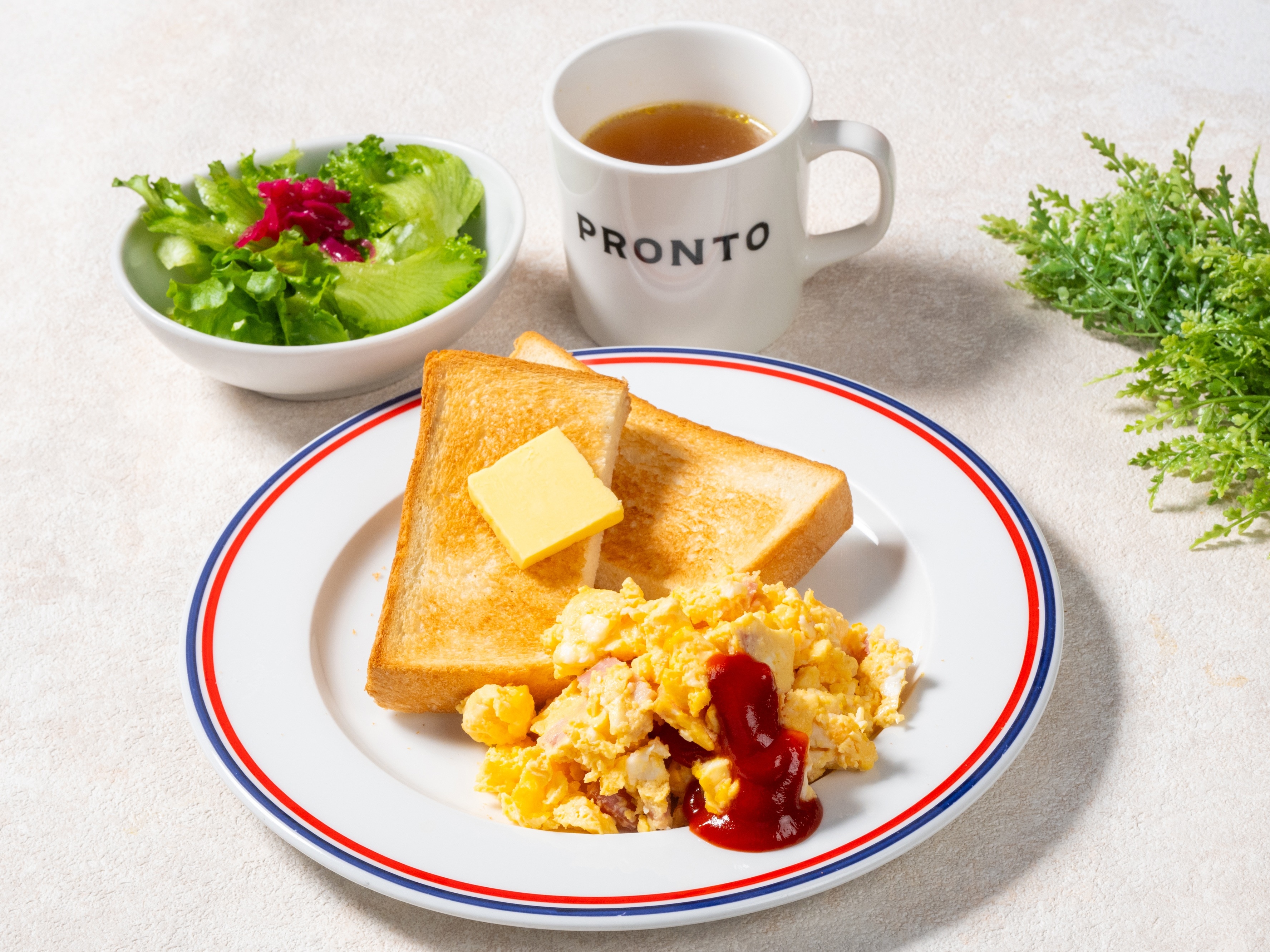 スクランブルエッグ＆ベーコンセット