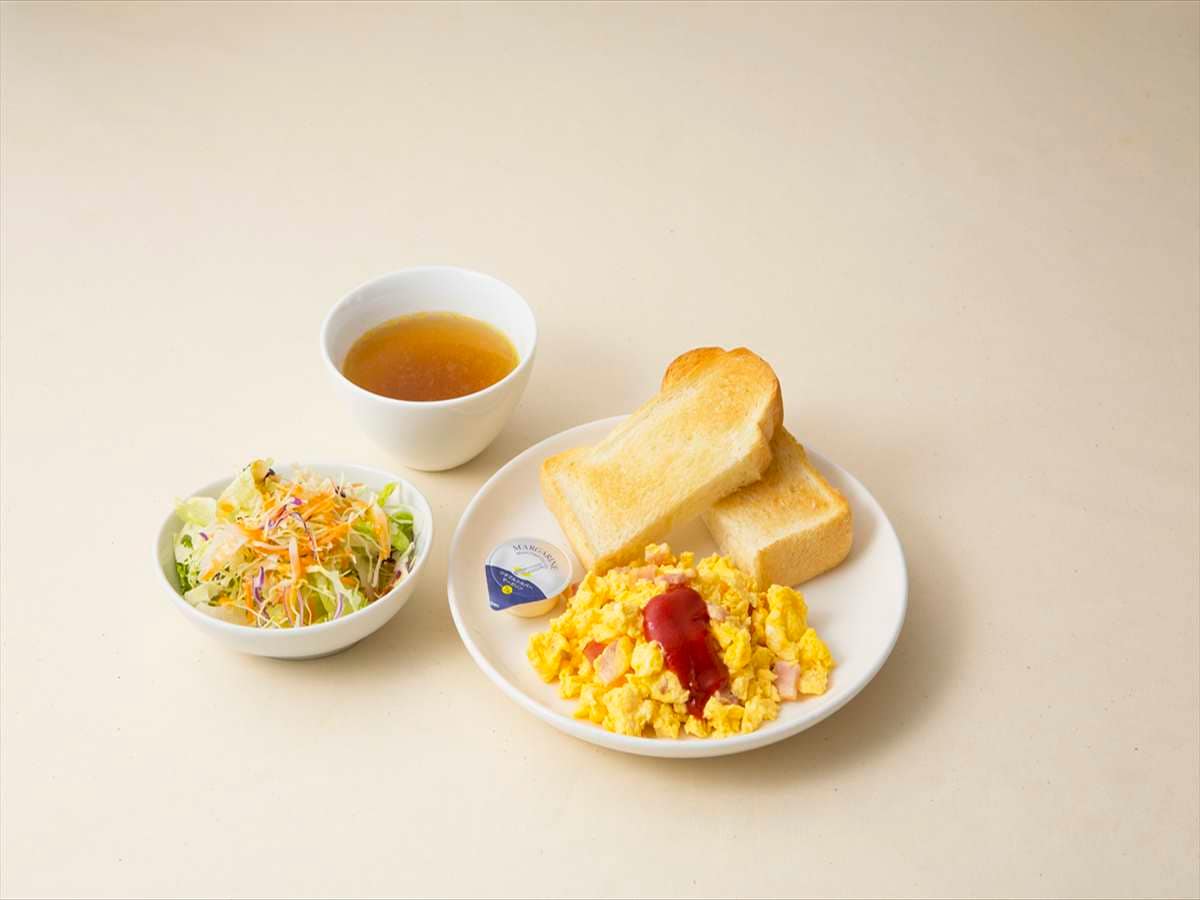 スクランブルエッグ＆ベーコンセット
