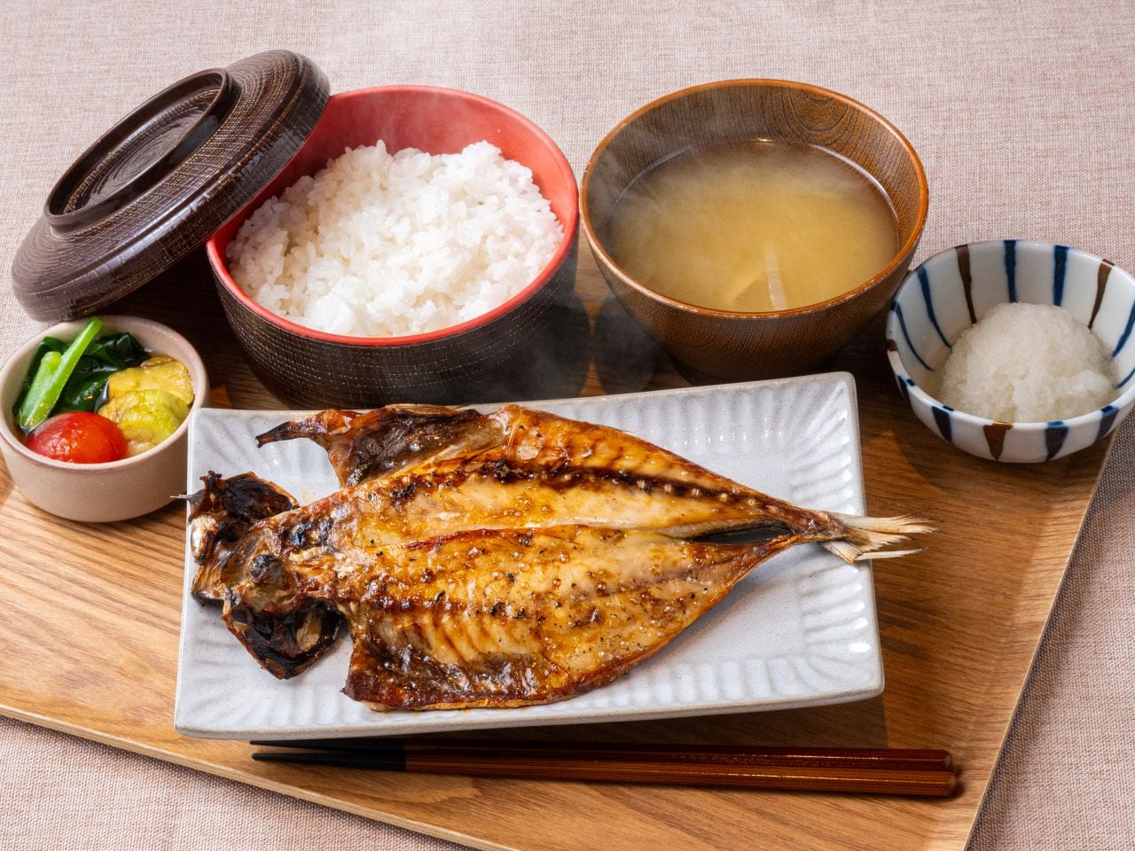 あじの開き定食