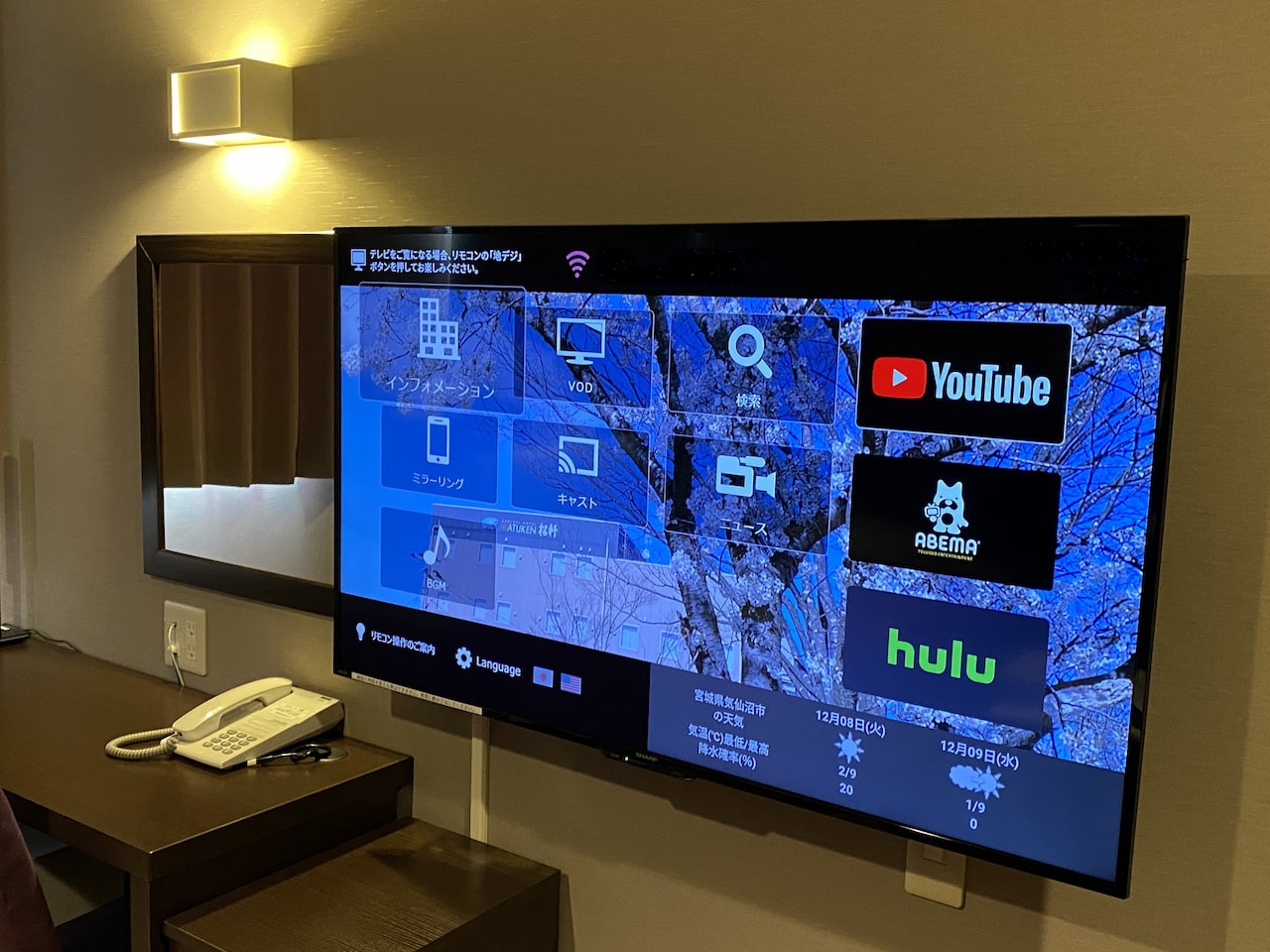 大迫力の高機能大型テレビ