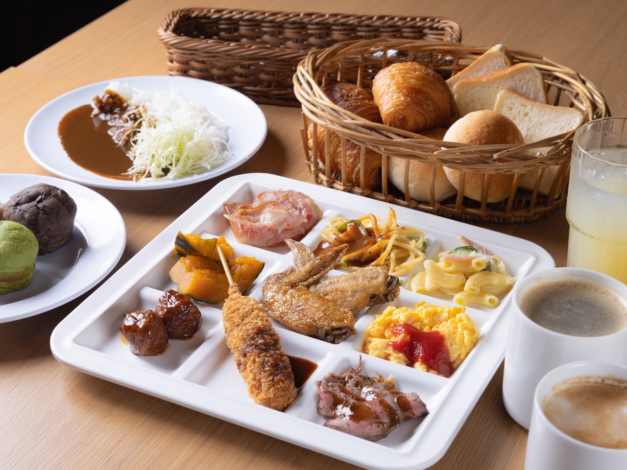 朝食ビュッフェ盛り付け例