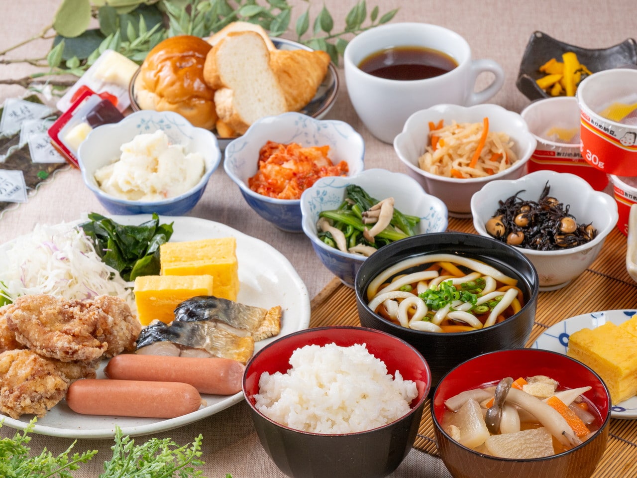 和洋30種の朝食ビュッフェ