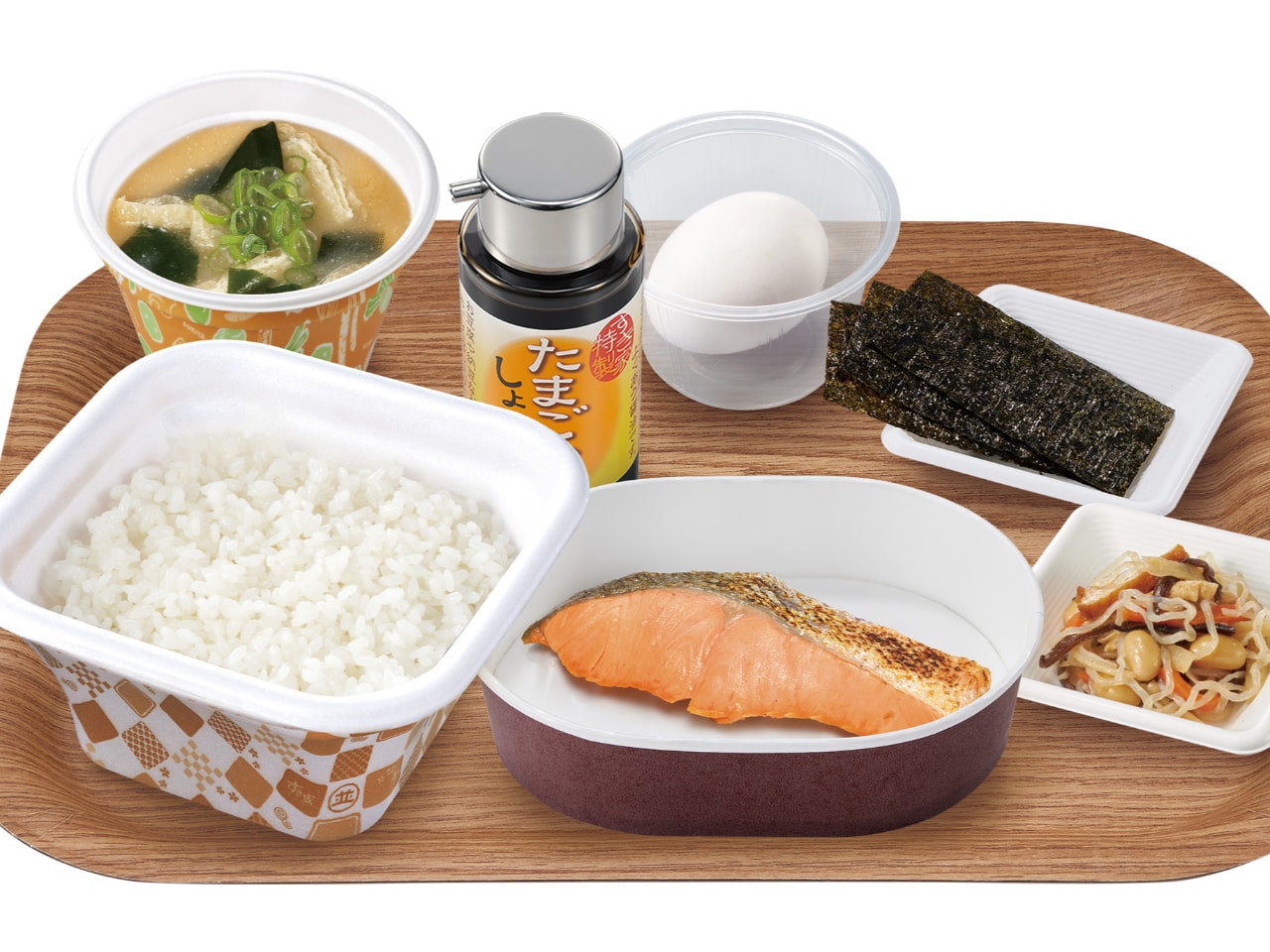 焼鮭たまかけ朝食