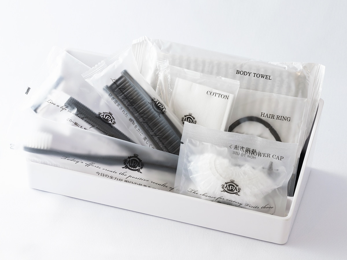 環境に配慮した素材を使用したハイグレードアメニティセット。