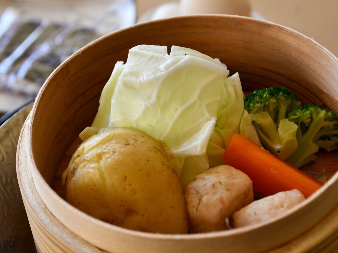 野菜のせいろ蒸しなど優しい味わいで一日をスタート!