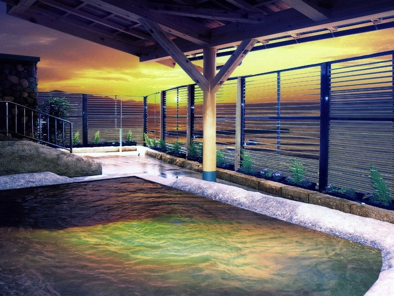 夕日を眺めながらの絶景温泉