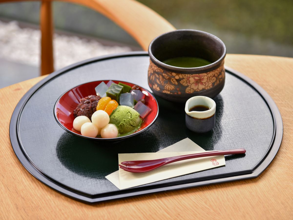 抹茶クリームあんみつセット