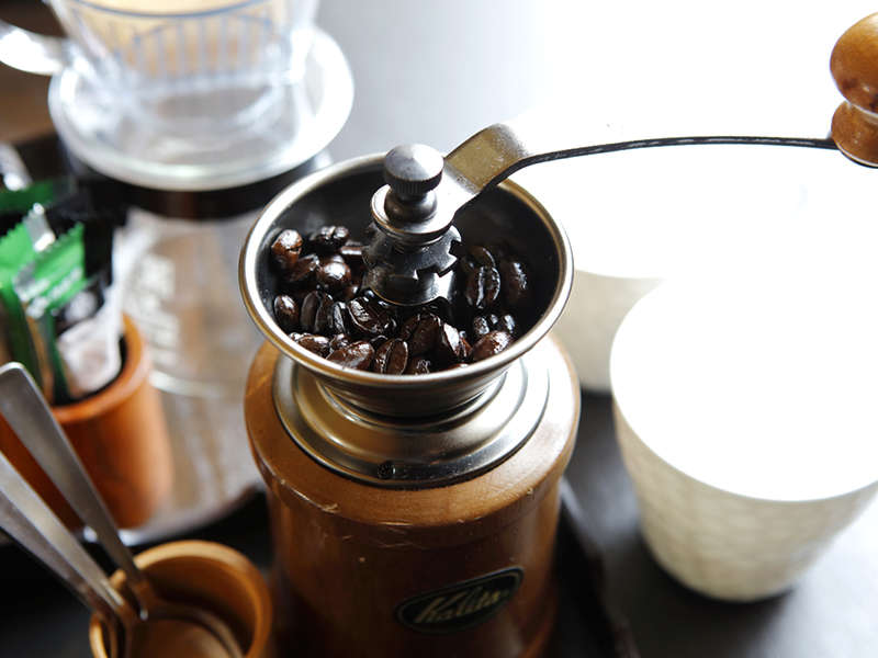 全室にコーヒーとコーヒーミルを設置