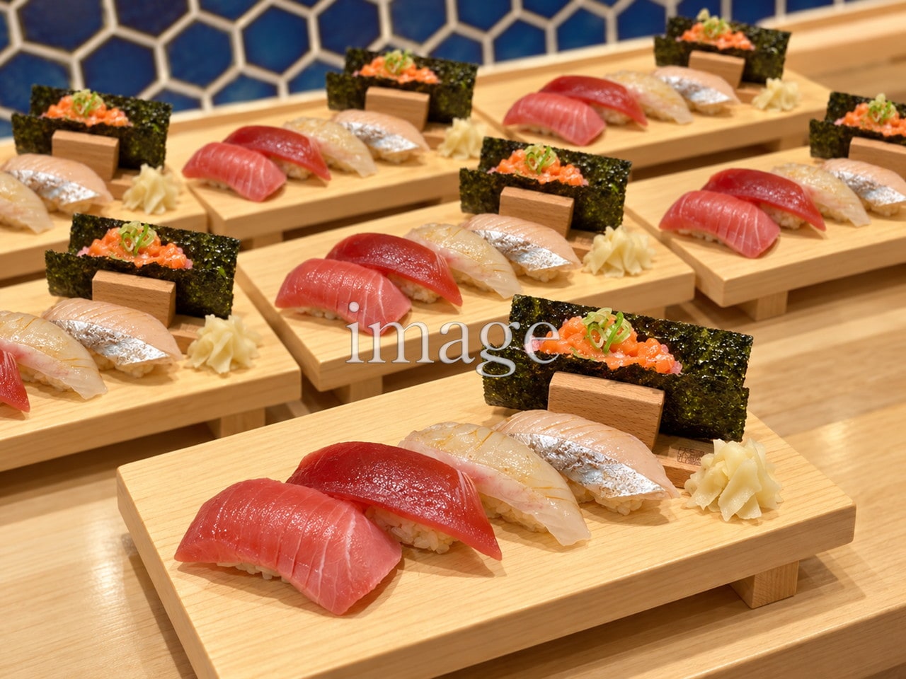朝食ビュッフェ「赤酢握り5貫セット」