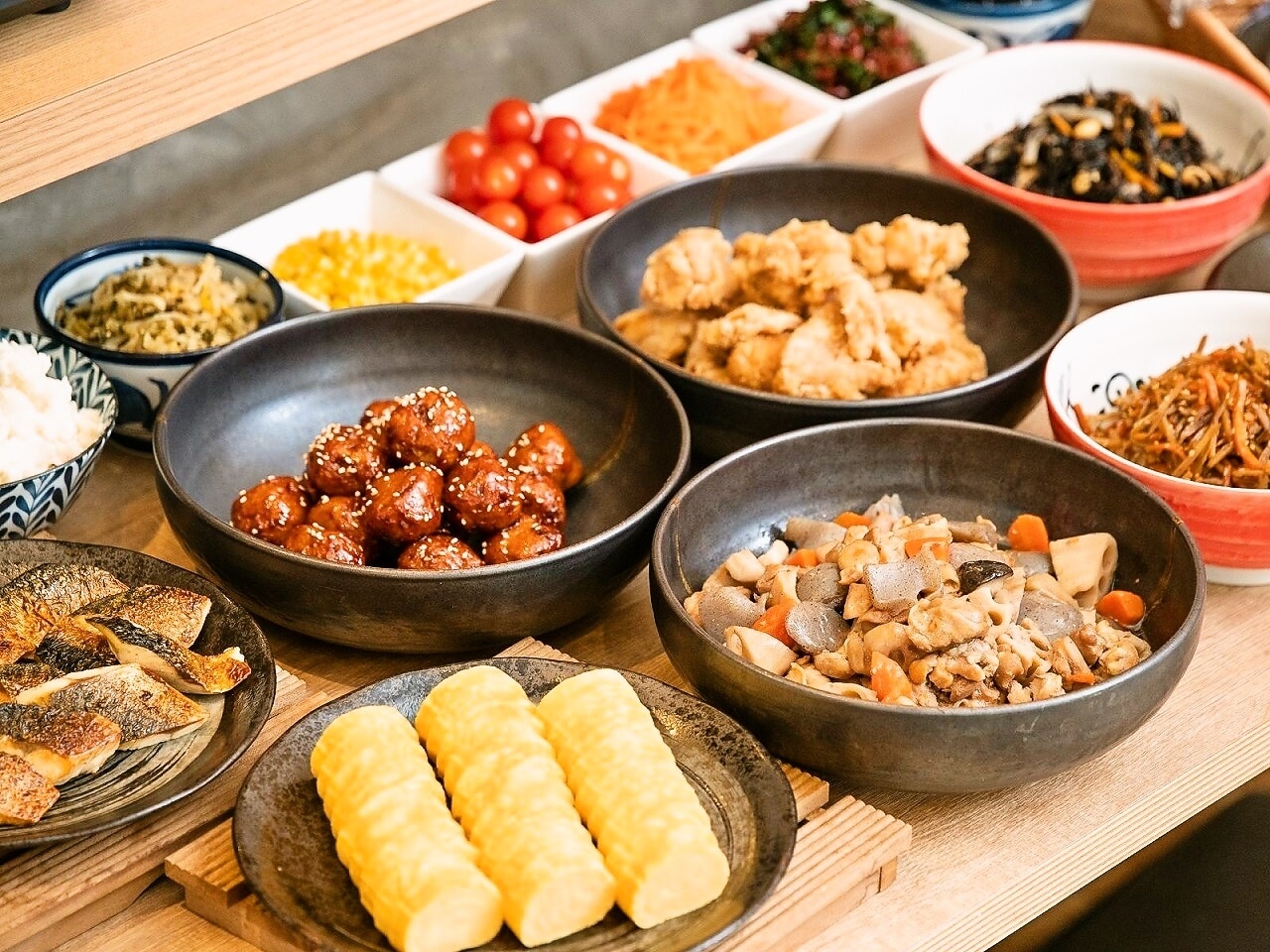 朝食ビュッフェ   例