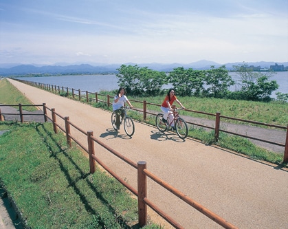柴山潟サイクリング画像