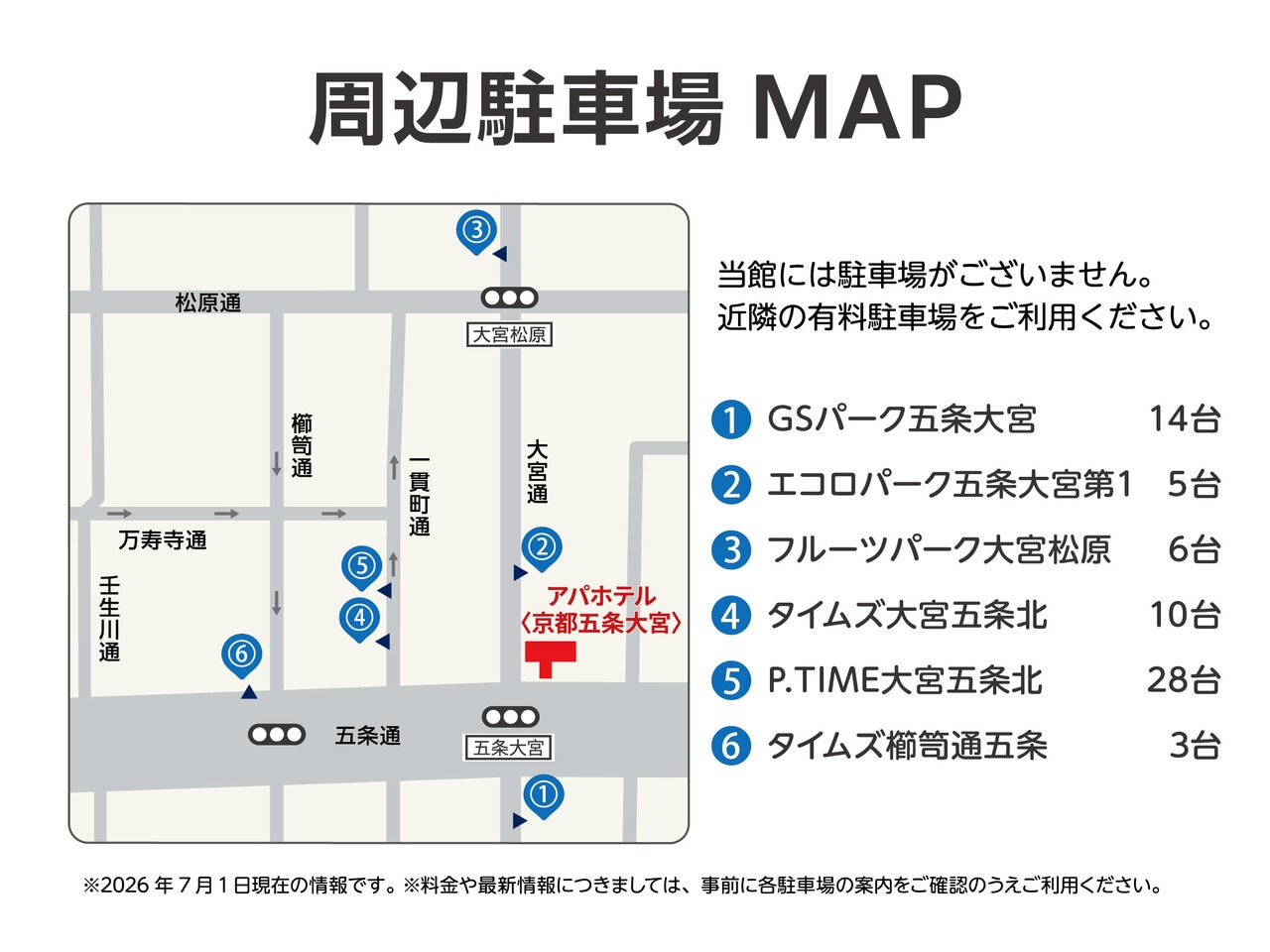 近隣駐車場のご案内
